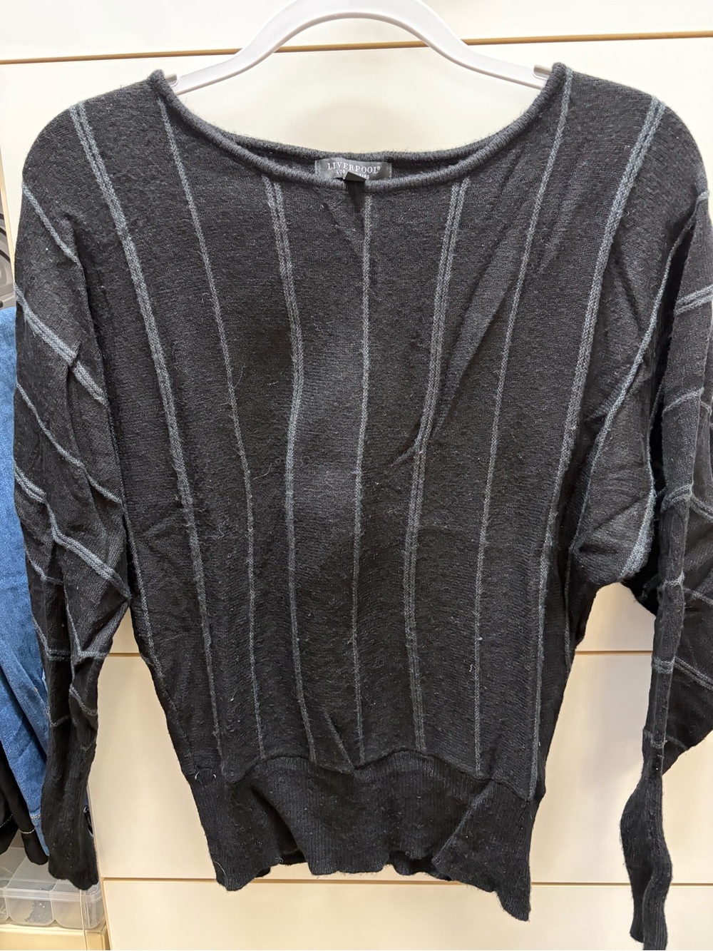 Liverpool Black Top with Subtle Gray Detail